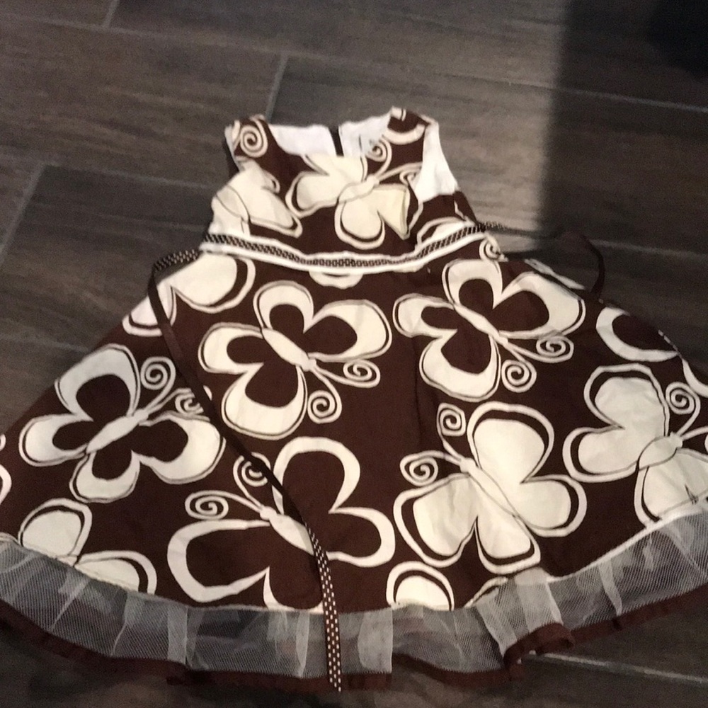 Brown and tan butterfly dress with tulle